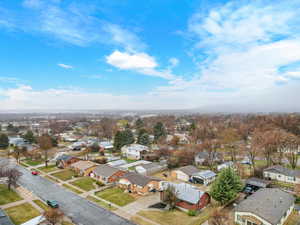 Aerial perspective of suburban area