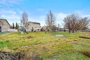 Expansive fully fenced backyard offering room for recreation, gardening, or entertaining.