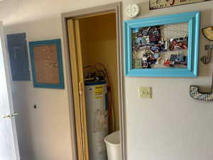 Utilities featuring electric panel and electric water heater