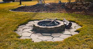 Exterior view of an outdoor fire pit