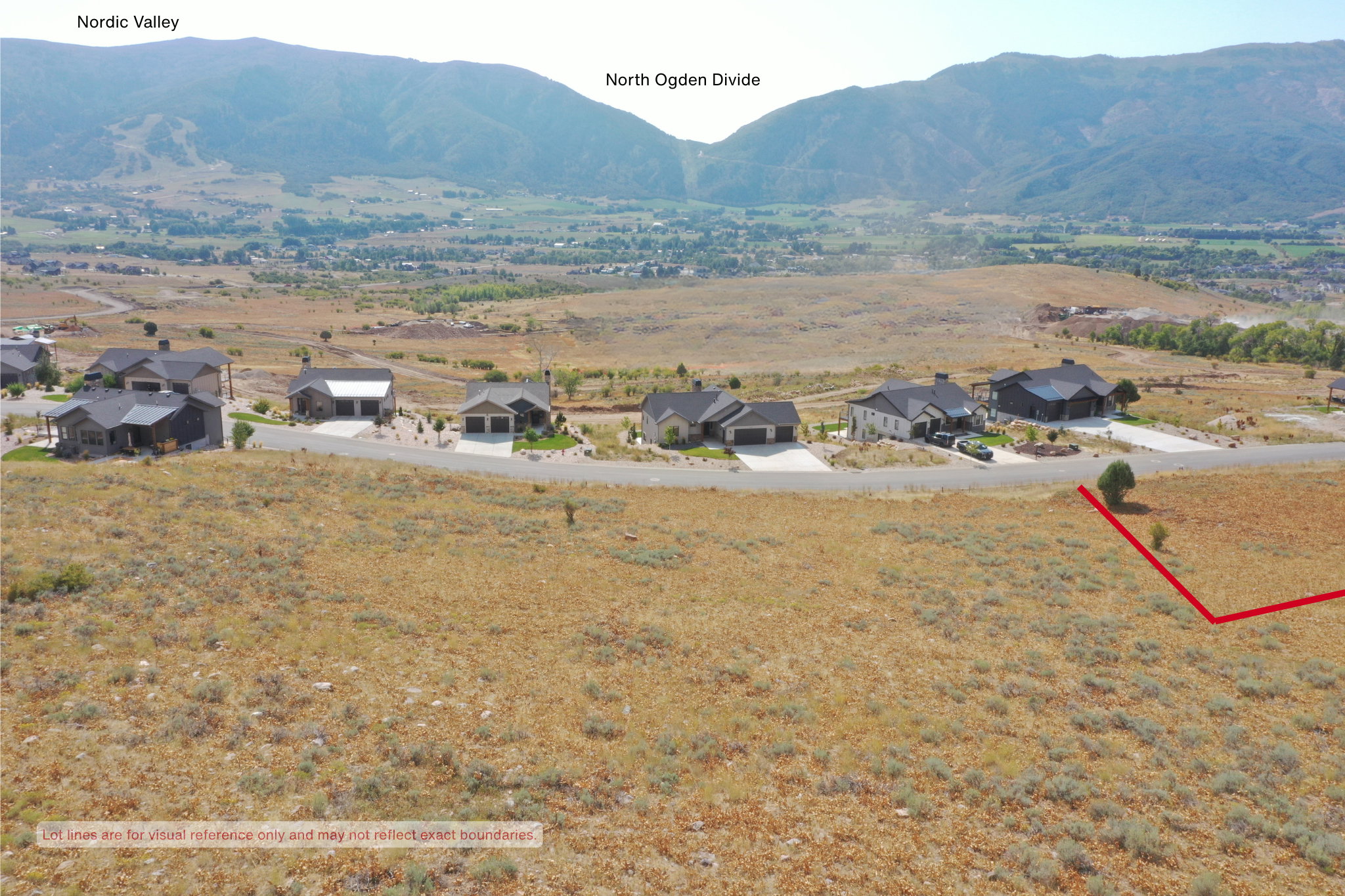 Aerial view of lot and view from lot