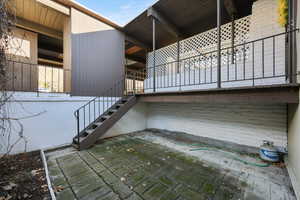 View of patio / terrace featuring stairway