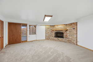 Basement family room with walk out to covered patio