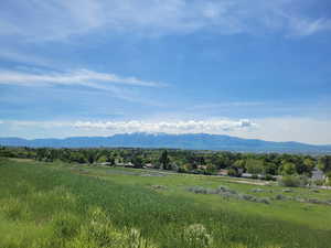 Mountain view with rural landscape