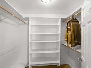 View of walk in closet