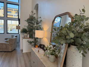 Detailed view of wood finished floors