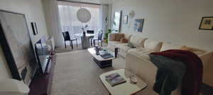 Living area featuring radiator