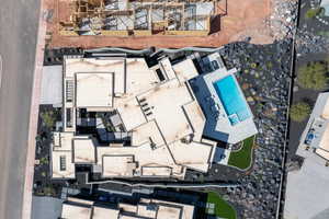 Aerial view of a pool area