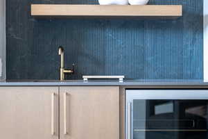 Kitchen view of wine cooler