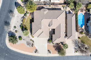 Aerial view of a pool area