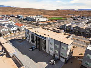 Bird's eye view of a mountain backdrop
