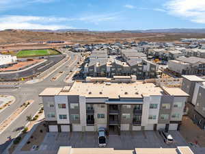 Aerial view of a mountainous background
