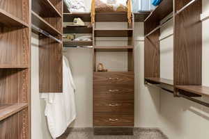 View of walk in closet