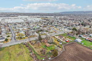 Aerial perspective of suburban area
