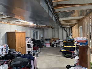 View of unfinished basement