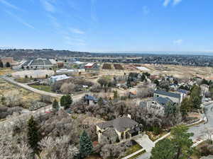 Aerial view of residential area