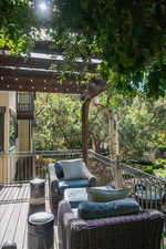 Wooden deck with outdoor lounge area