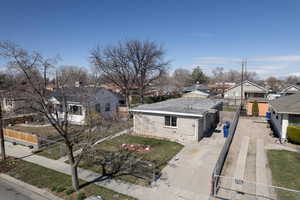 Aerial view of residential area