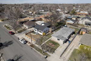 Aerial perspective of suburban area