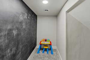 Play area with chalkboard wall