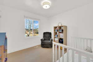 2 nd Bedroom  on main level featuring new hardwood floors, trim and baseboards