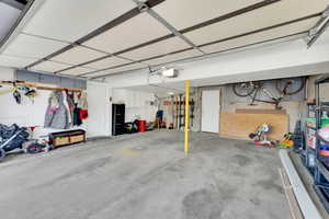 View of garage with walk out