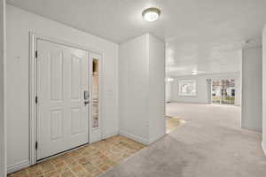 Entrance foyer and view into the living area