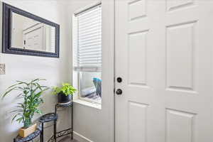 Entryway with baseboards