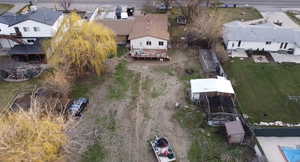 Aerial perspective of suburban area