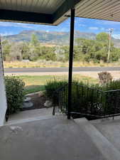 Porch with a mountain view