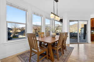 Dining room with baseboards
