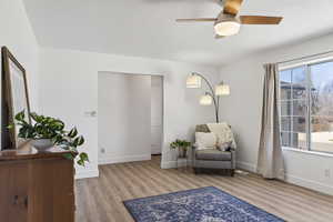Front living room with view of entry.