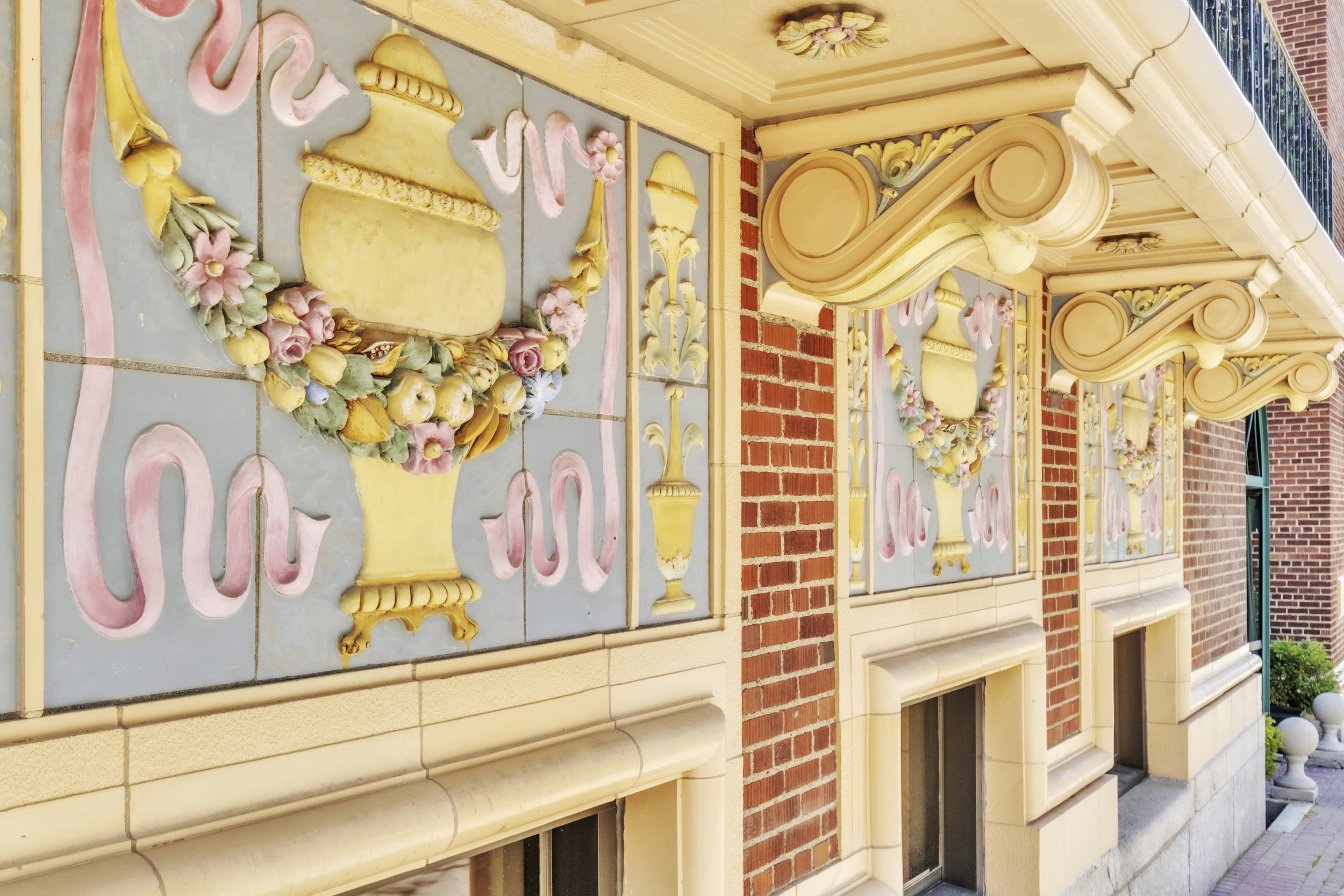 Detailed view of brick wall