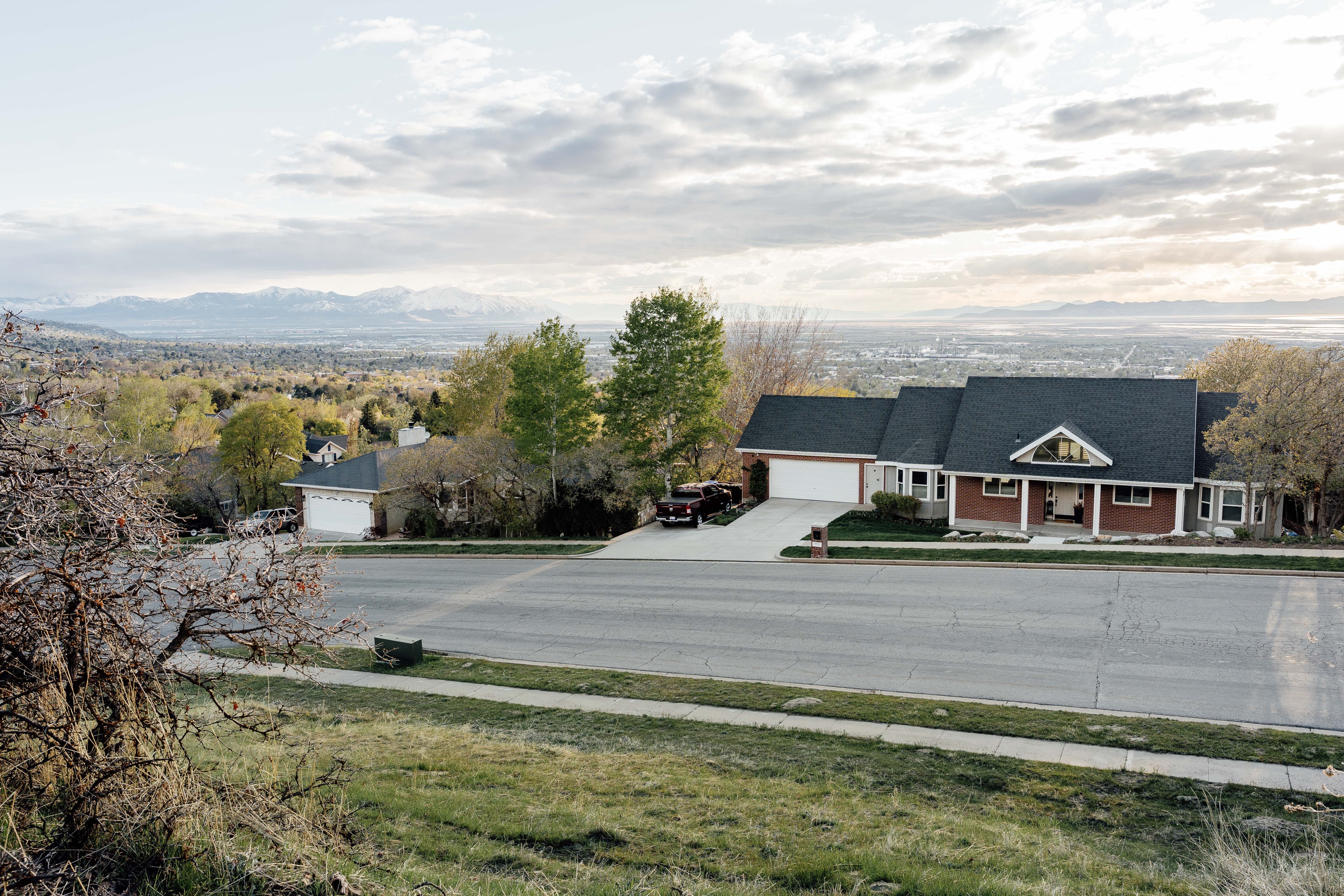 Neighborhood and mountain view