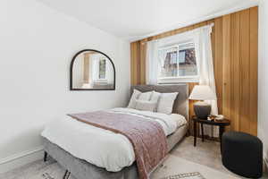Bedroom featuring carpet floors