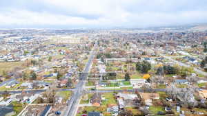Aerial perspective of suburban area