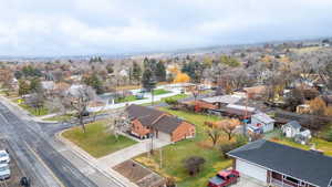 Aerial perspective of suburban area