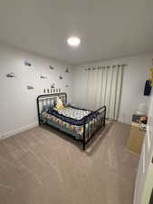 Bedroom with carpet floors