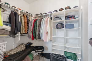 View of walk in closet