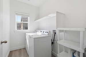 Laundry room with shelving