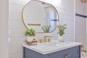 Bathroom featuring vanity