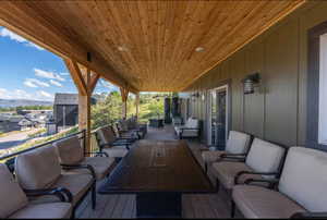 Deck featuring an outdoor hangout area