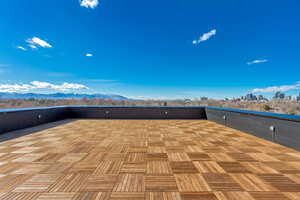 View of patio with a view of skyline