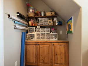 Bar with vaulted ceiling