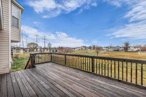 Backyard deck and yard