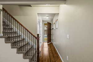 Showing stairway and front door