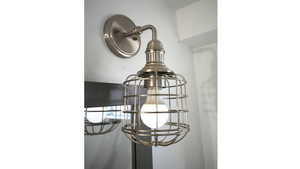 Second level bathroom close up of light fixture