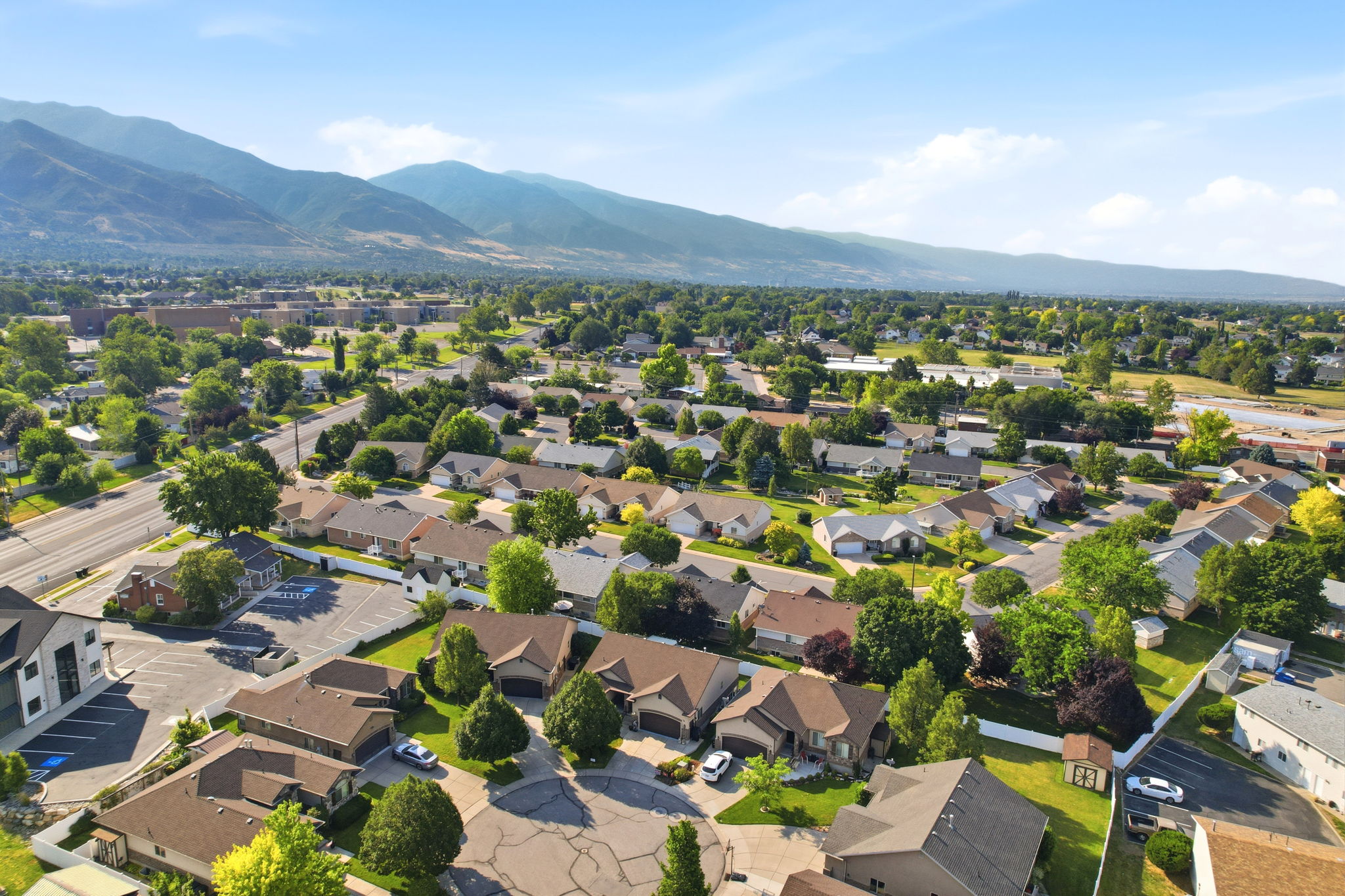 Residential area featuring numerous single-family homes with mature landscaping