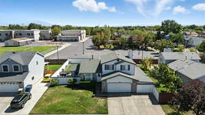Aerial view of residential area