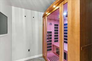 Relaxing sauna featuring baseboards